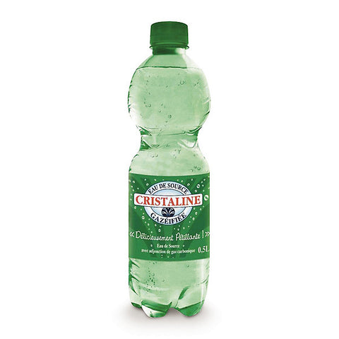 Bouteille d'eau de source gazeuse Cristaline 50cl. L'Écailler de Stef