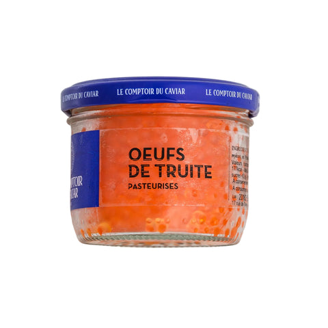 Pot d’œufs de truite pasteurisés 100g Le Comptoir du Caviar chez L’Écailler de Stef à Saint Rémy de Provence
