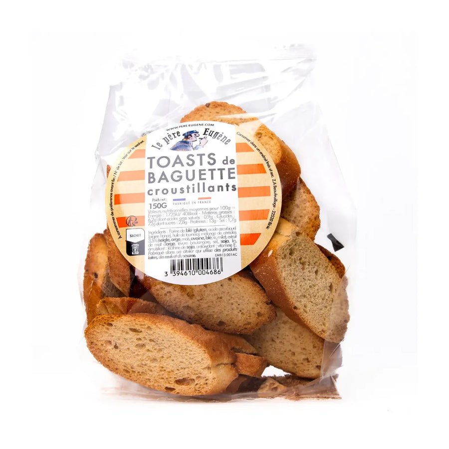 Toasts de baguette croustillants Le Père Eugène Sachet 150g disponible à L’Écailler de Stef à Saint-Rémy-de-Provence